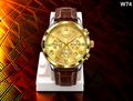Men's Premium Luxury Roman Numeral Multifunction Analog Leather Strap Watch – W74