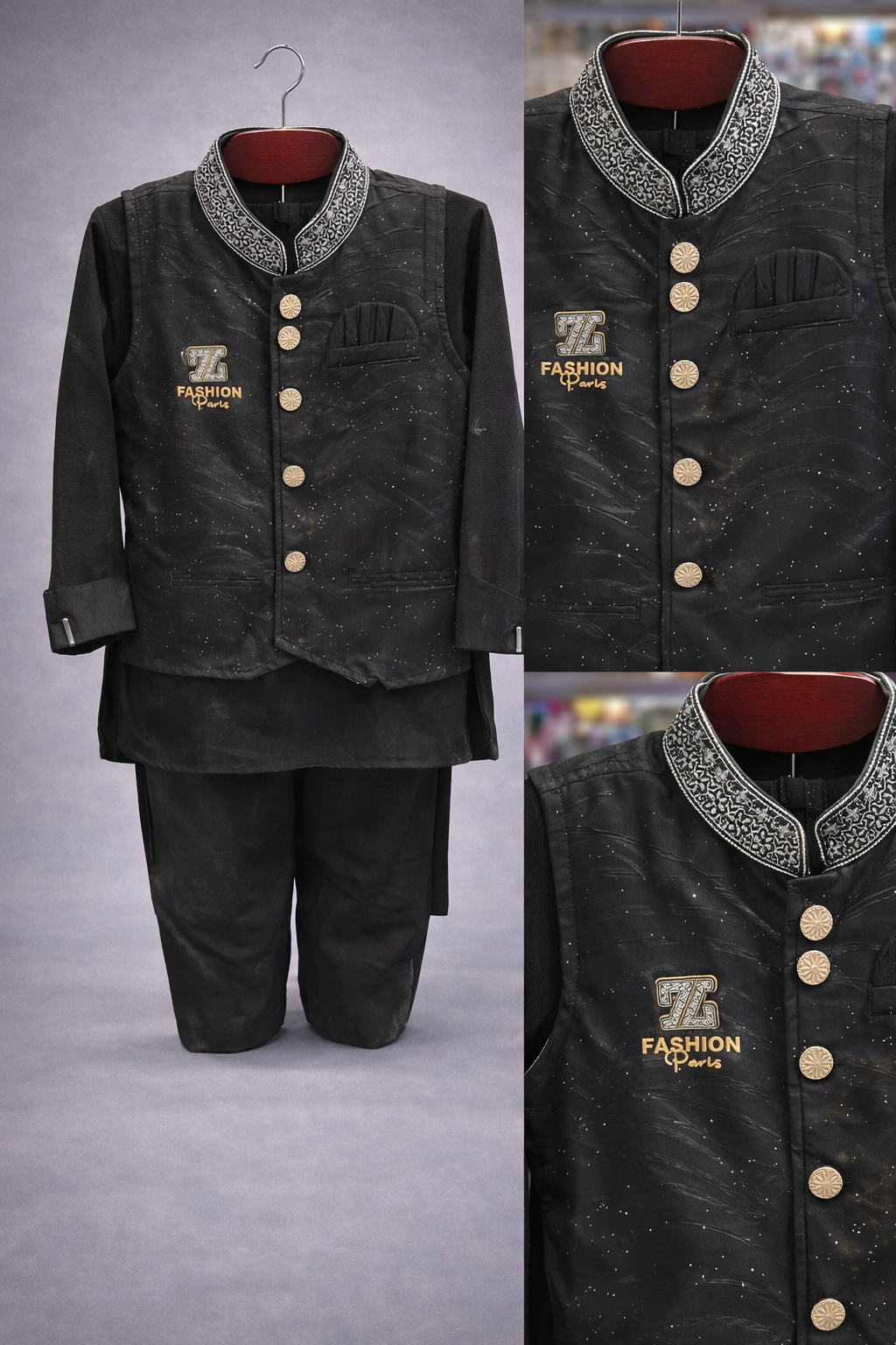 Kids Premium Kurta Pajama Set with Designer Waistcoat 403