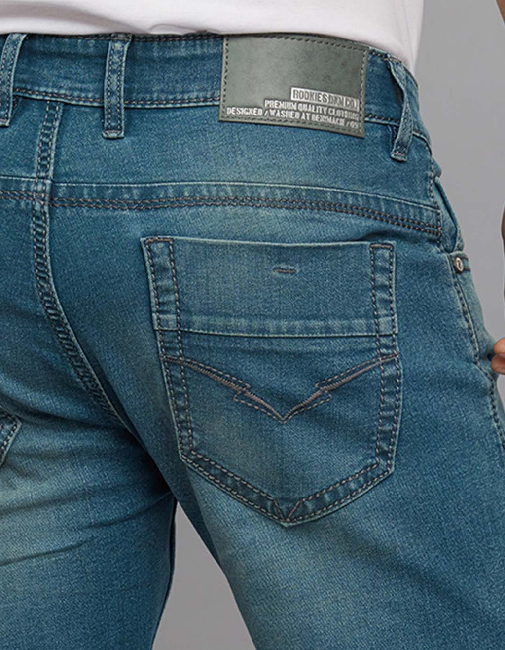 Greenish 5 Pocket Low-Rise Ankle Length Stretch Jeans RJ6278