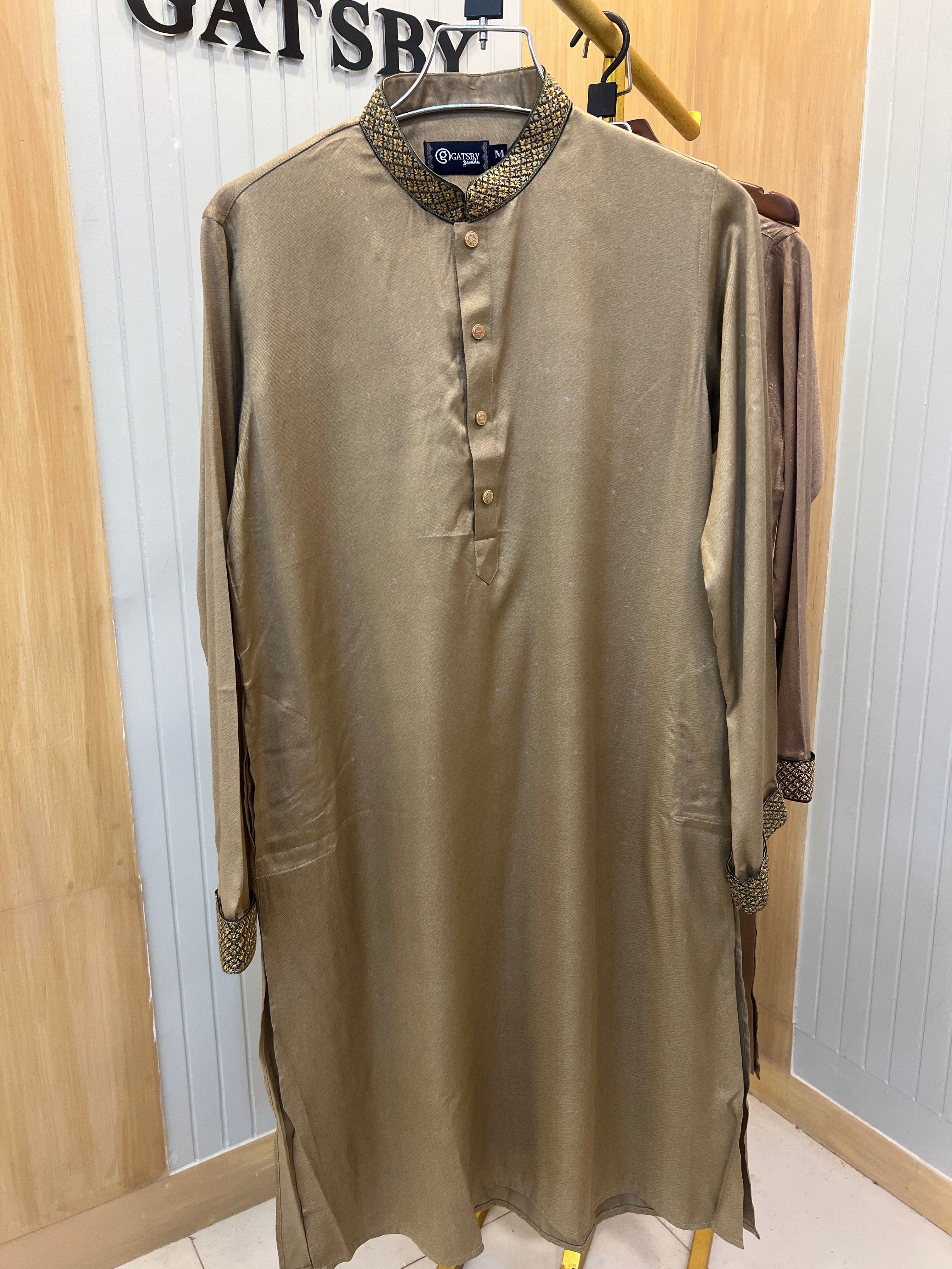 Gatsby Mens Father panjabi Gold SL10