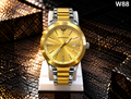 Men's Premium Gold Sunray Dial Two-Tone Metal Strap Analog Watch – W88
