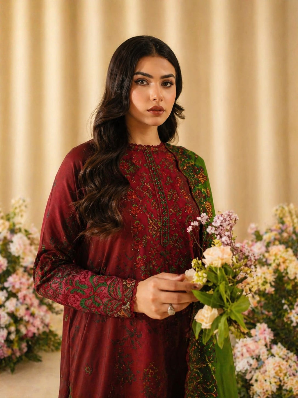 Luxury Digital Printed Lawn Three Piece Set -C194