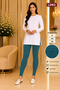 Premium Women’s Stretch Leggings LD83 — Teal Blue
