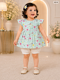 Baby Girls Floral Ruffle Top & Bloomer Set-GD10
