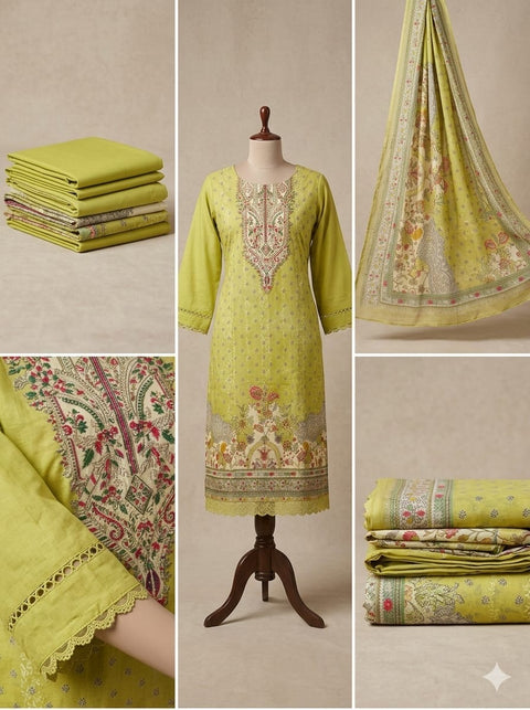 Premium Embroidered Three-Piece Salwar Kameez Set 1048