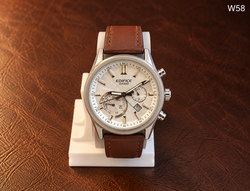 Men's Premium Dual Subdial Analog Leather Strap Watch – W58