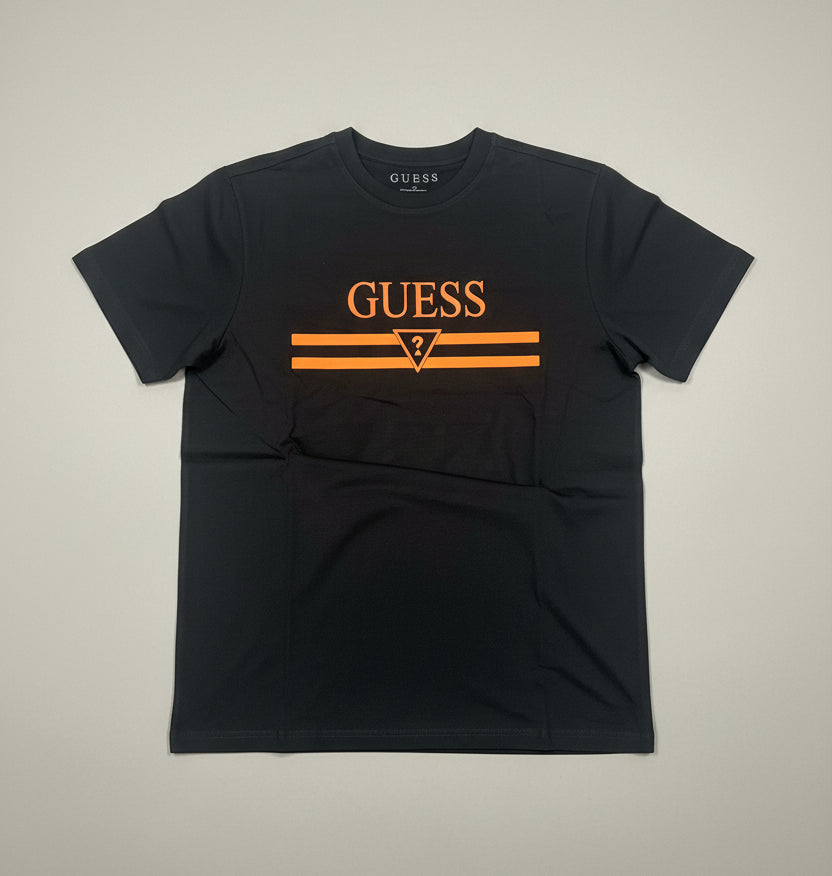 GUES.S T-SHIRT TS15 BLACK ORANGE