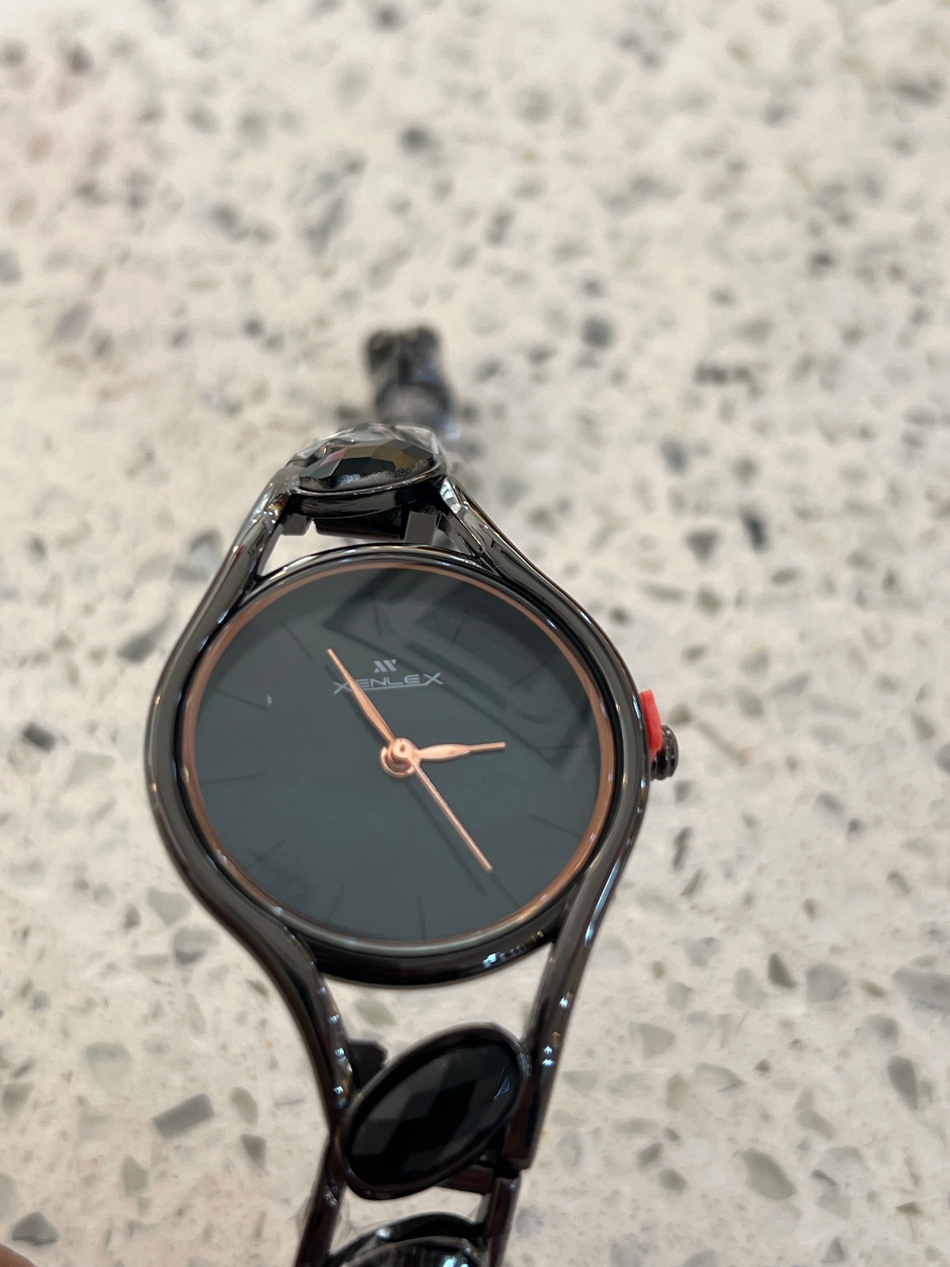 LW49 XENLEX Elegant Black Dial Stone Bracelet Ladies Watch
