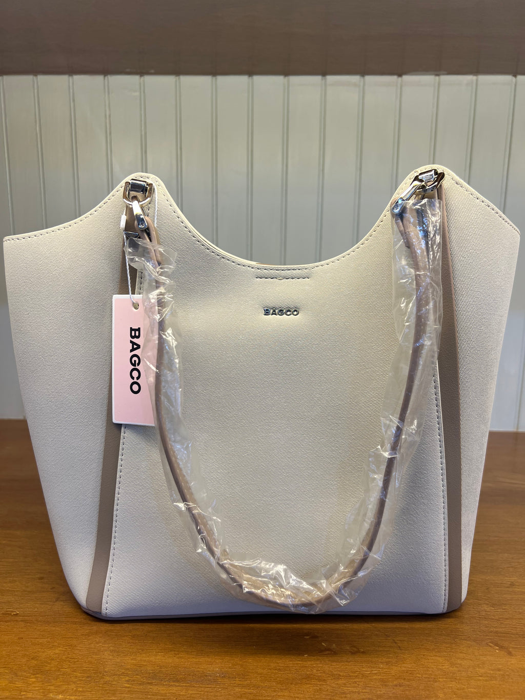 BAGCO Elegant Shoulder Tote Bag - Ivory Beige