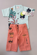 Boys Premium Stripe Shirt & Check Shorts Set B003