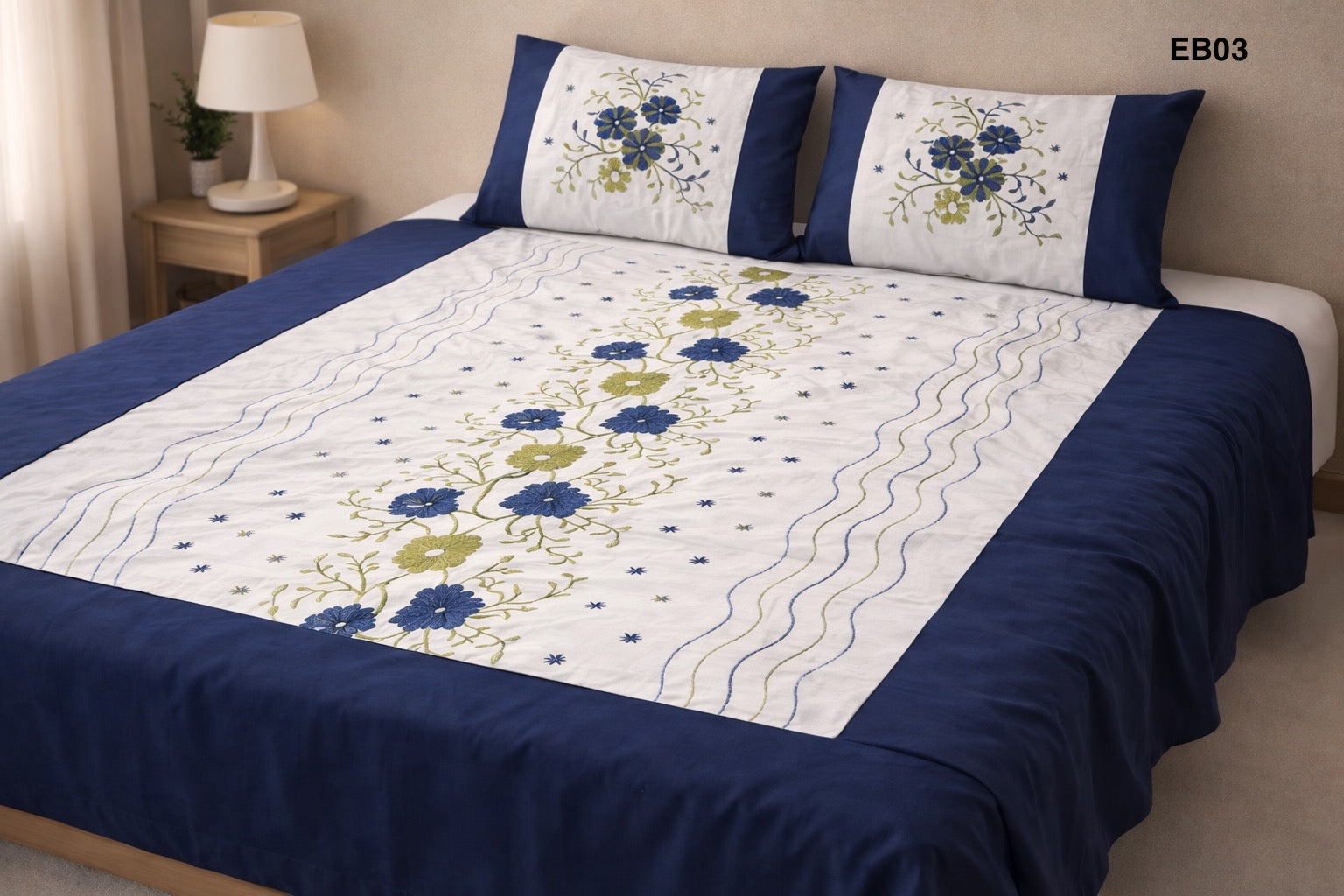 Luxury Embroidered Cotton Bedsheet EB03