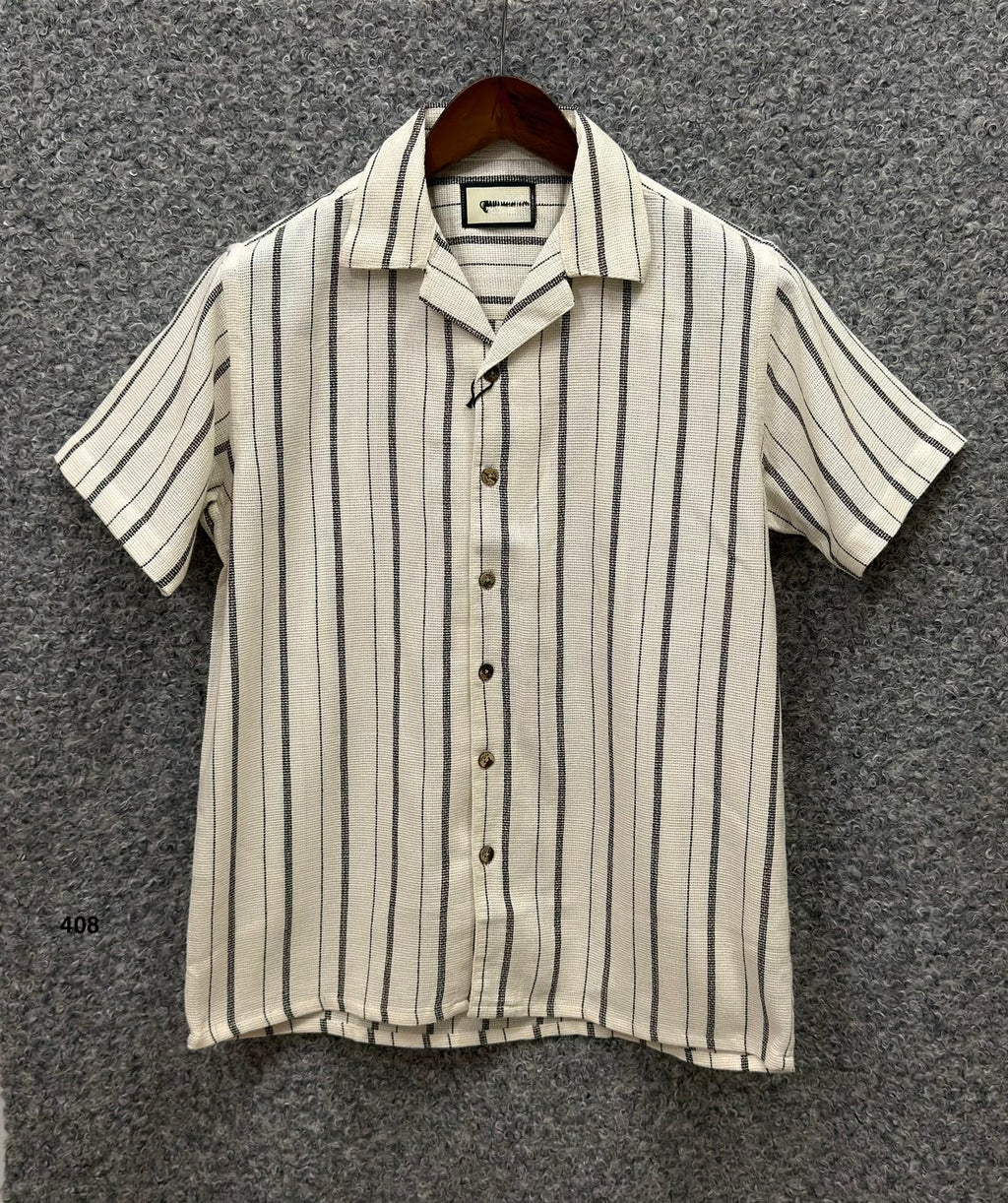 Premium Classic Cuban Collar Stripe Shirt GCST 408