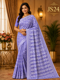 Periwinkle Blue Jamdani Saree-JS24