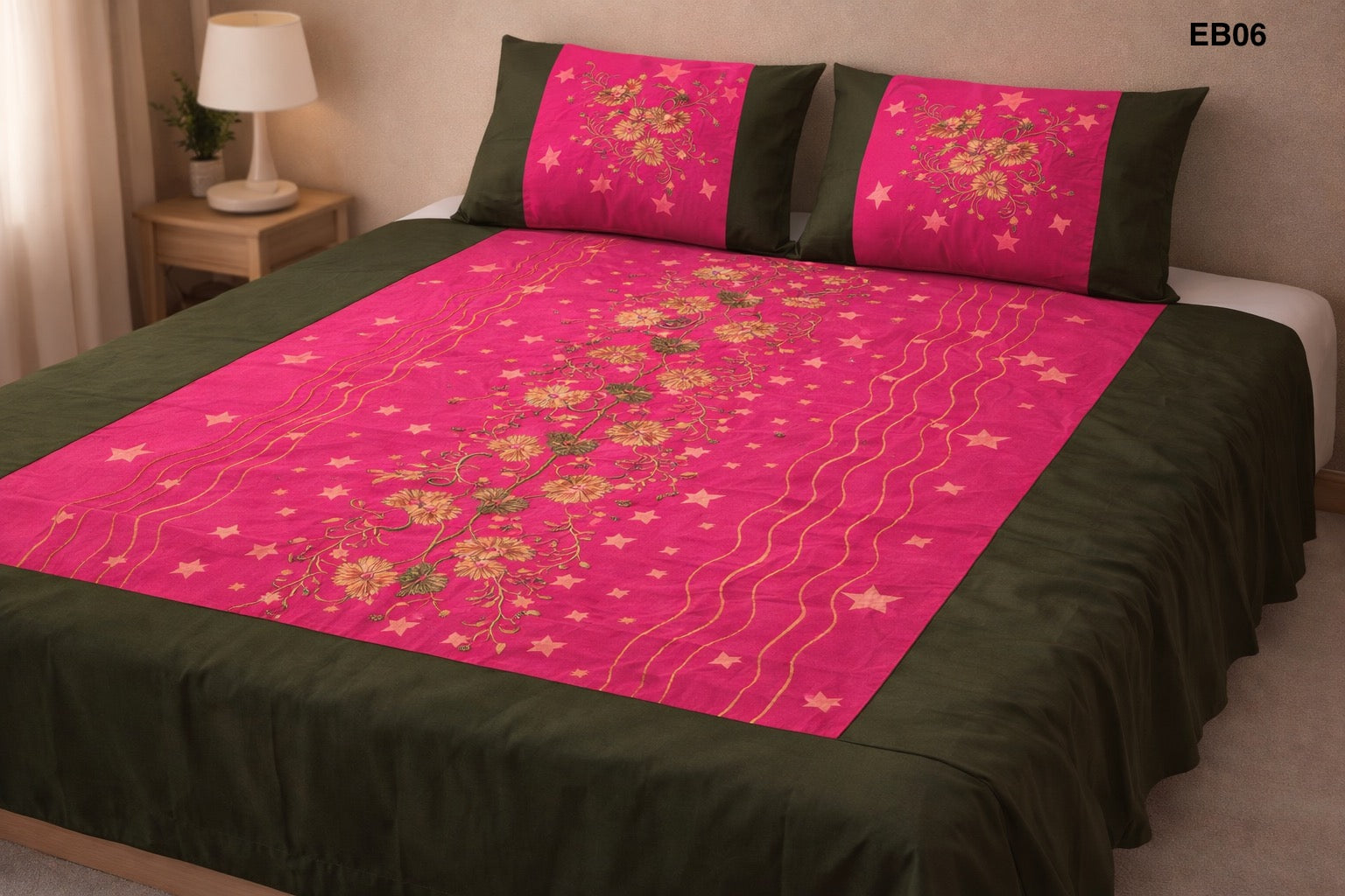Luxury Embroidered Cotton Bedsheet EB06
