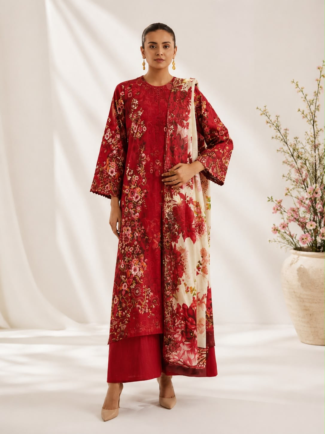 Luxury Digital Printed Lawn Unstitched Three Piece Set -C537
