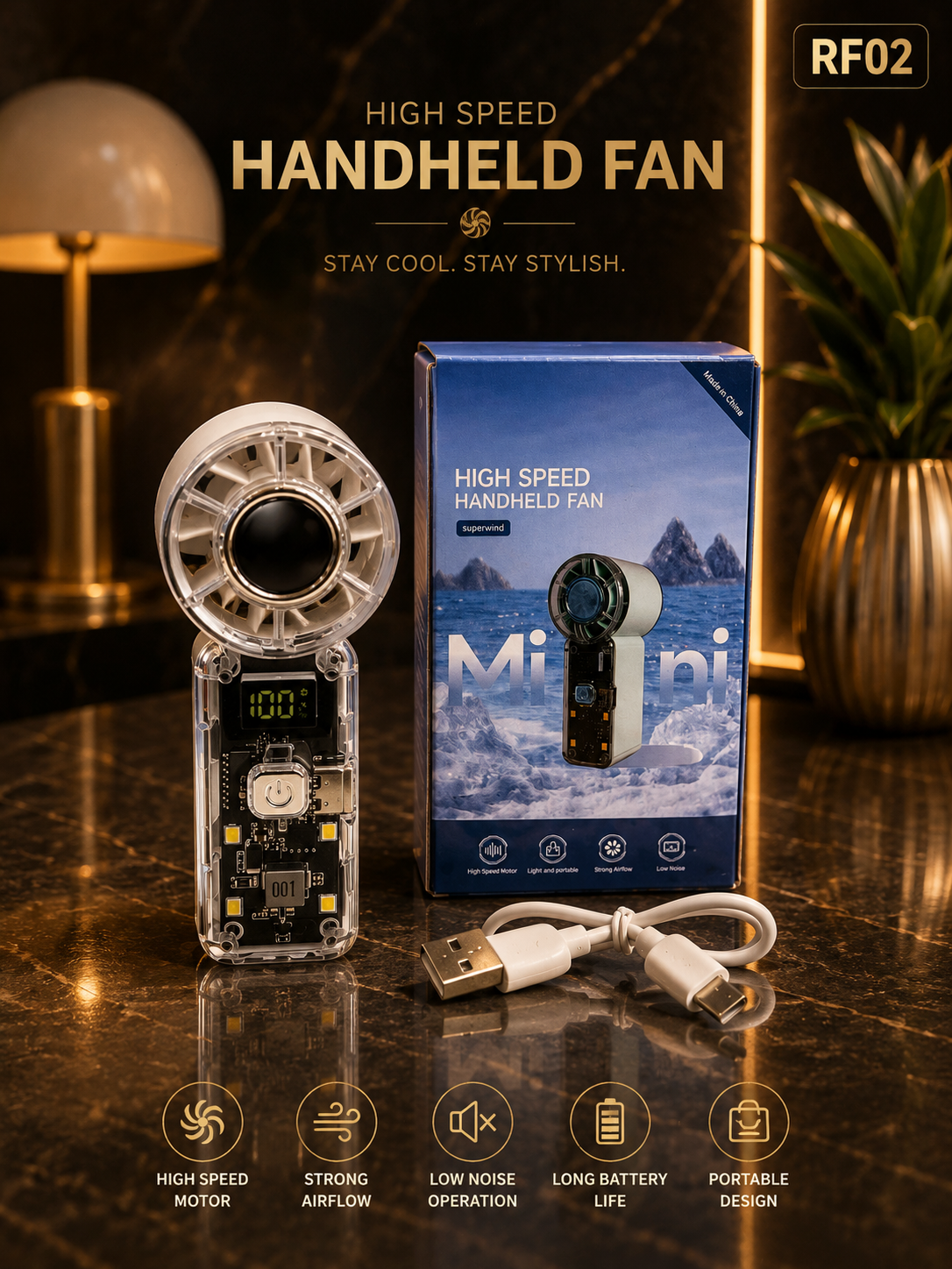 Rechargeable Mini Handheld Fan-RF02