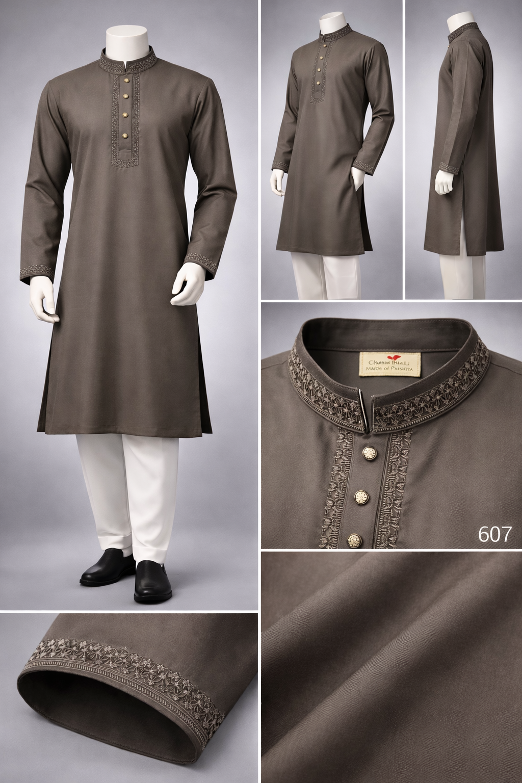 Luxury embroidery Panjabi with premium finish 607
