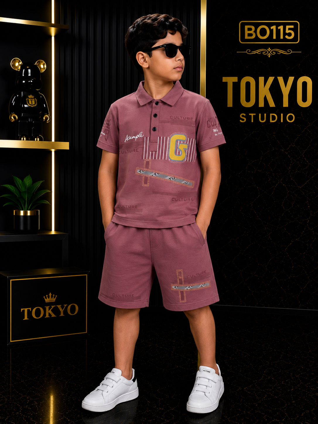 Boys Premium Graphic Polo T-Shirt-BO115