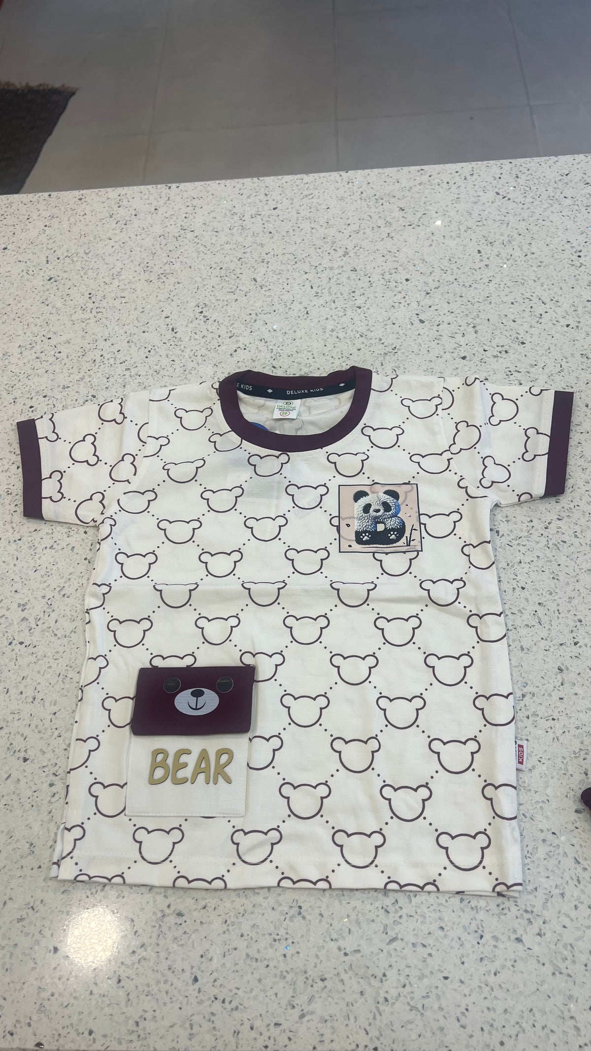Premium Boys Bear Print T-Shirt & Shorts Set-BO280