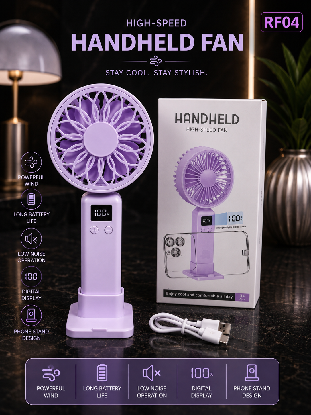 Rechargeable Mini Handheld Fan-RF04