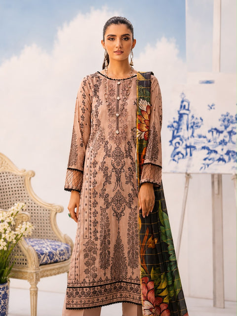 Luxury Digital Printed Lawn Unstitched Three Piece Set -C539