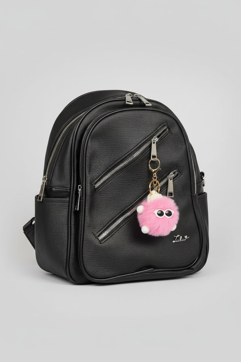 Lulu Multi-Zip Convertible Backpack Purse – Trendy Nylon & Faux Leather Mini Bag B002