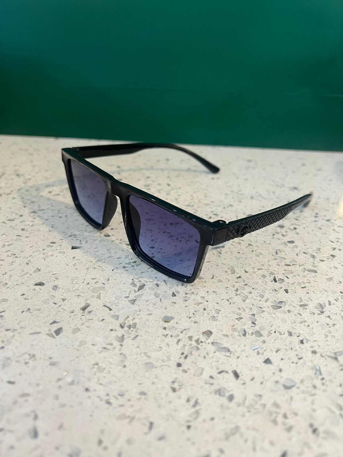 Premium Kids Black Square Sunglasses with Purple-Tinted Lenses – SG66