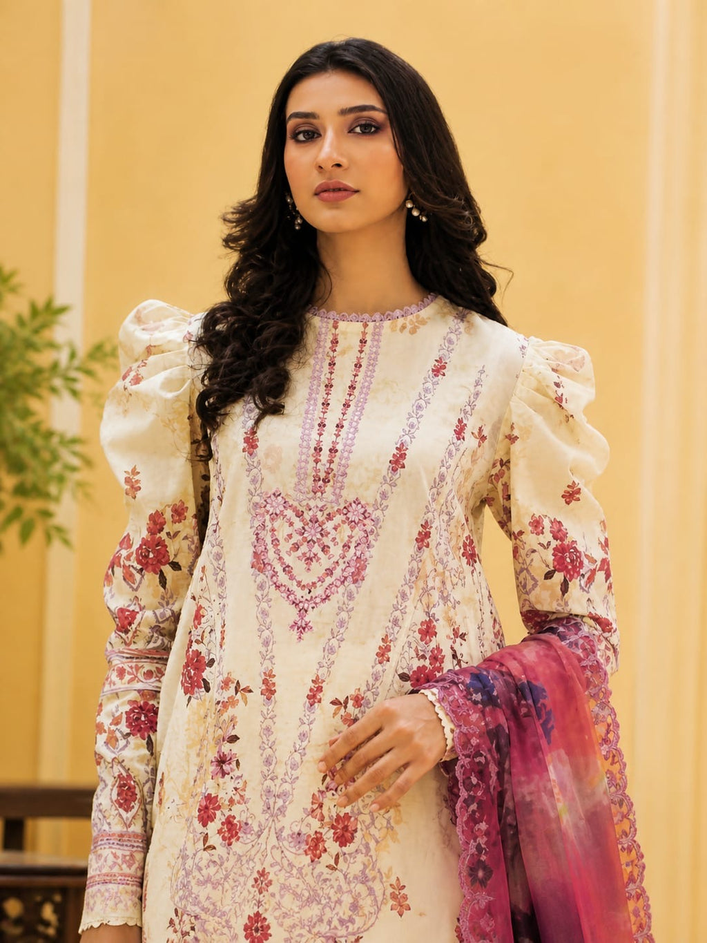 Luxury Digital Printed Lawn Three Piece Set -C264
