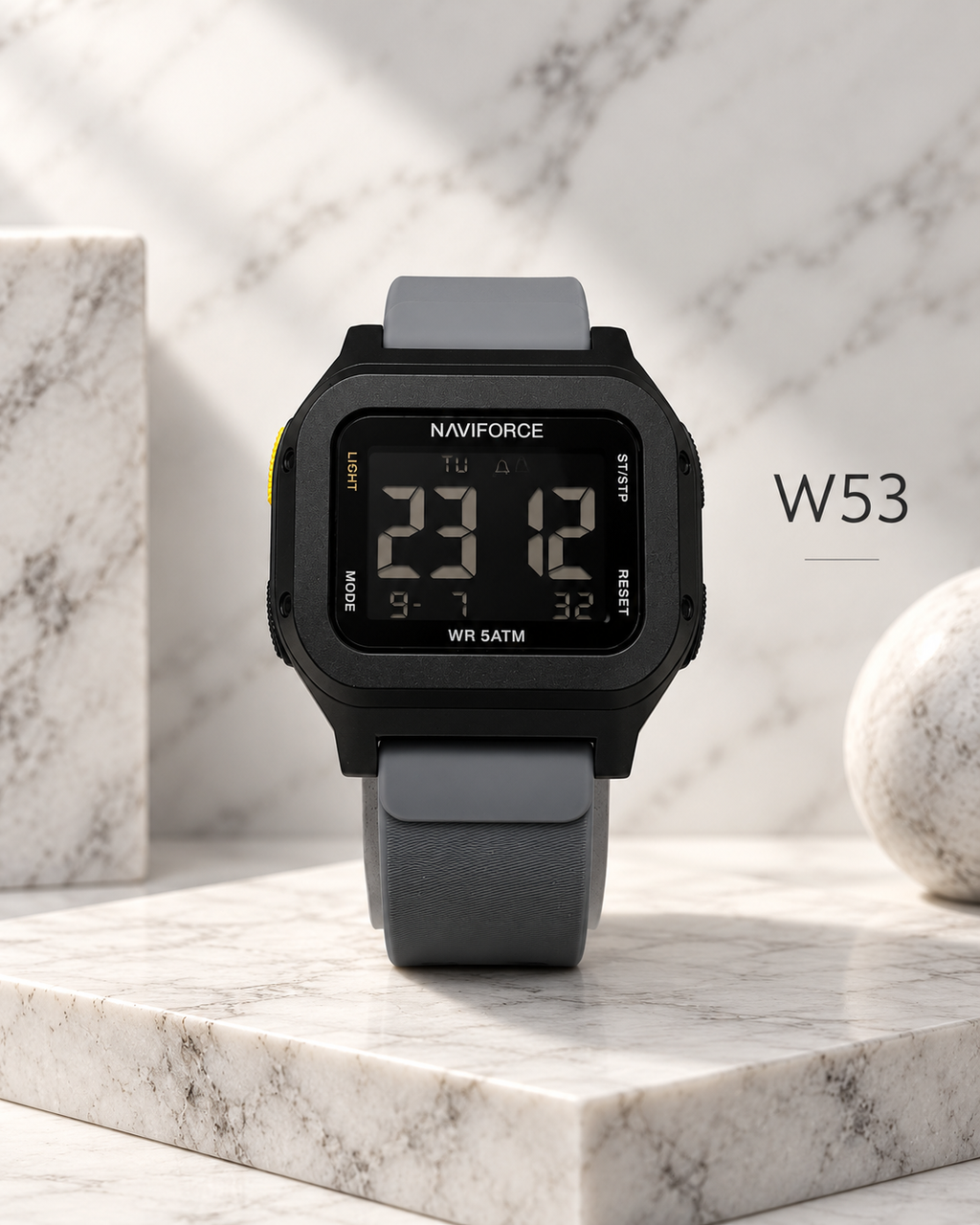Premium Naviforce Square Digital Sports Watch – W53