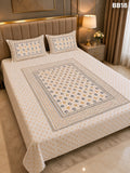 Luxury Mustard Black Geometric Block Bedsheet-BB18