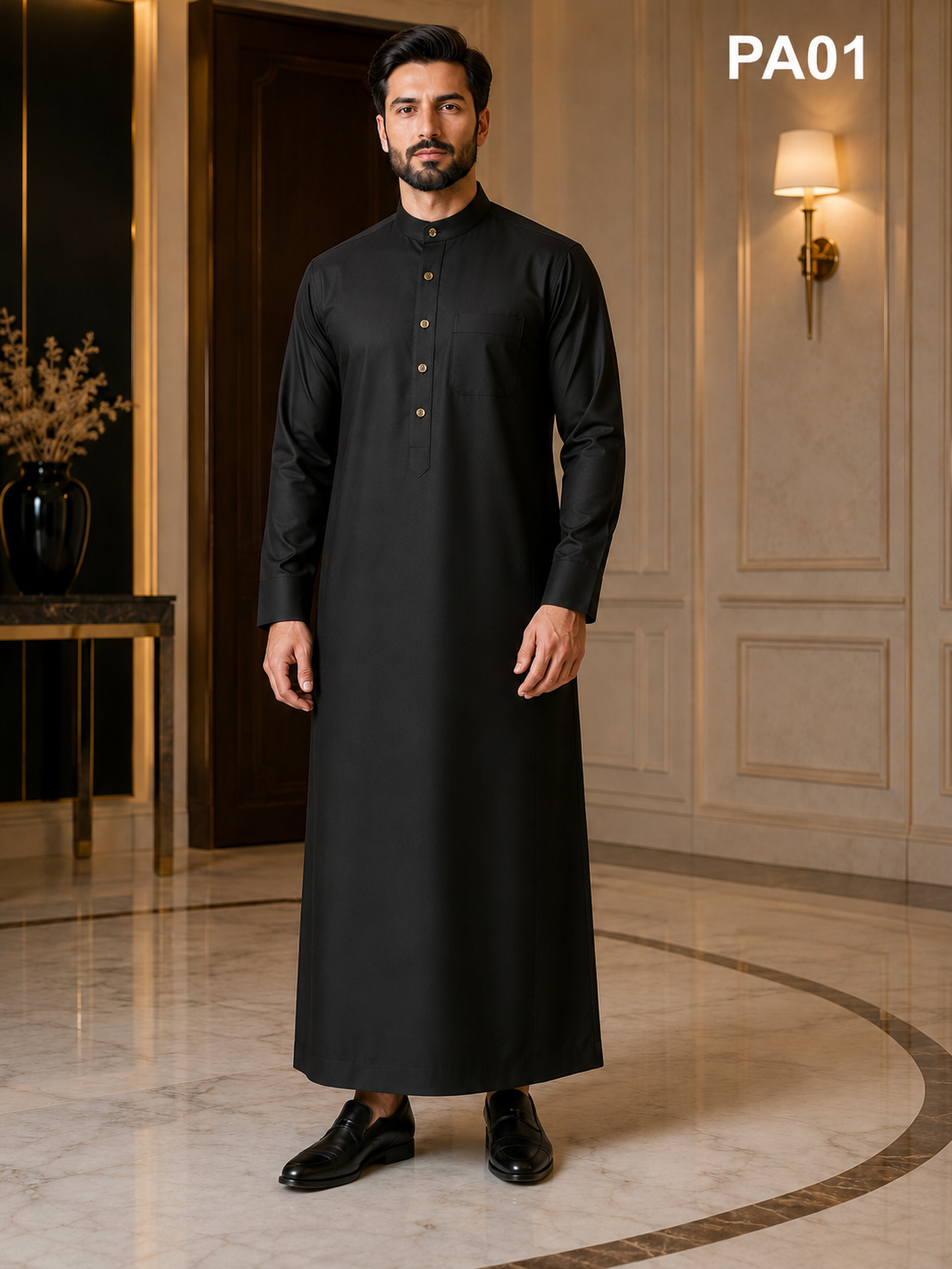 Premium Black Mandarin Collar ZUBBA-PA01