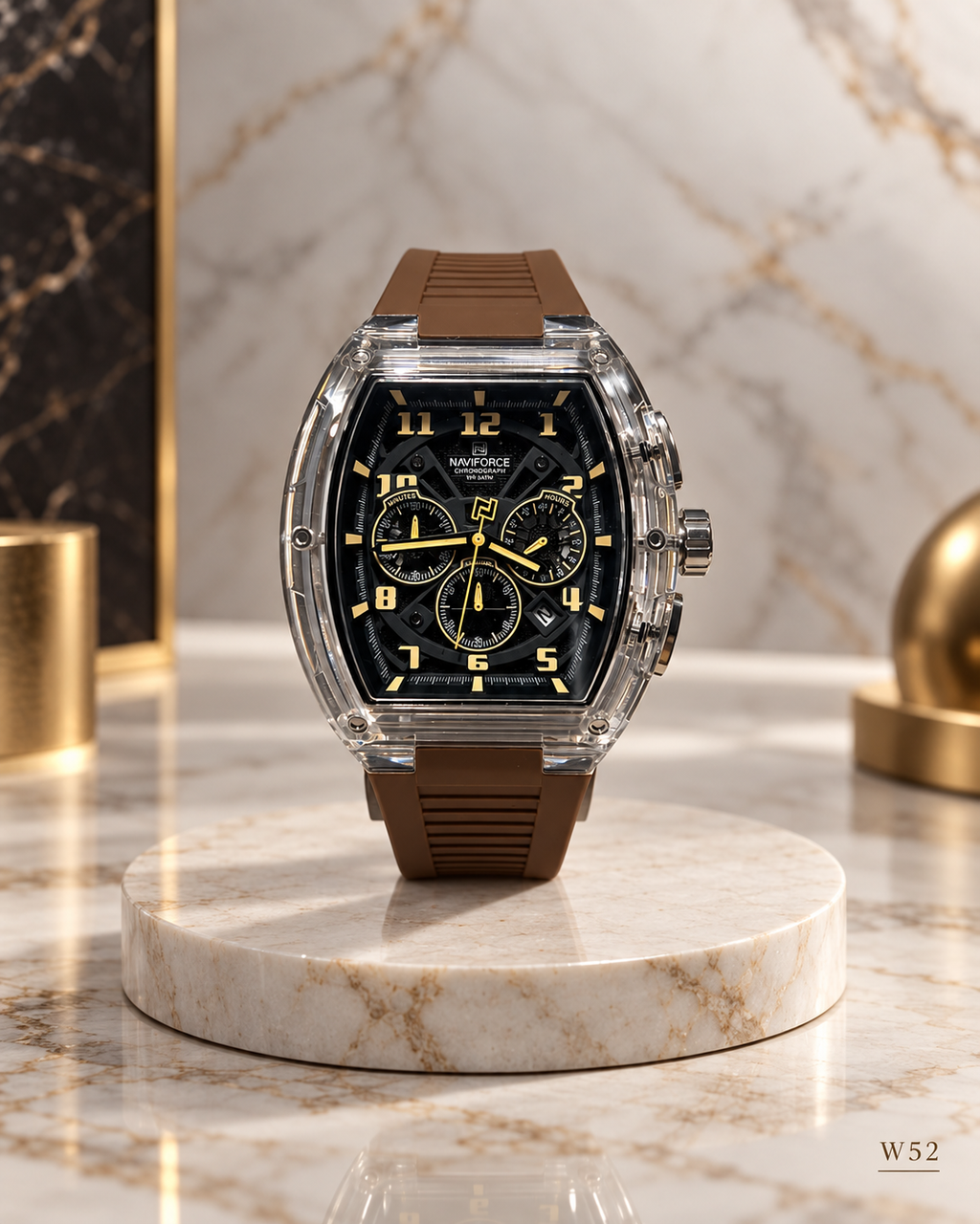 Premium Naviforce Tonneau Chronograph Watch – W52