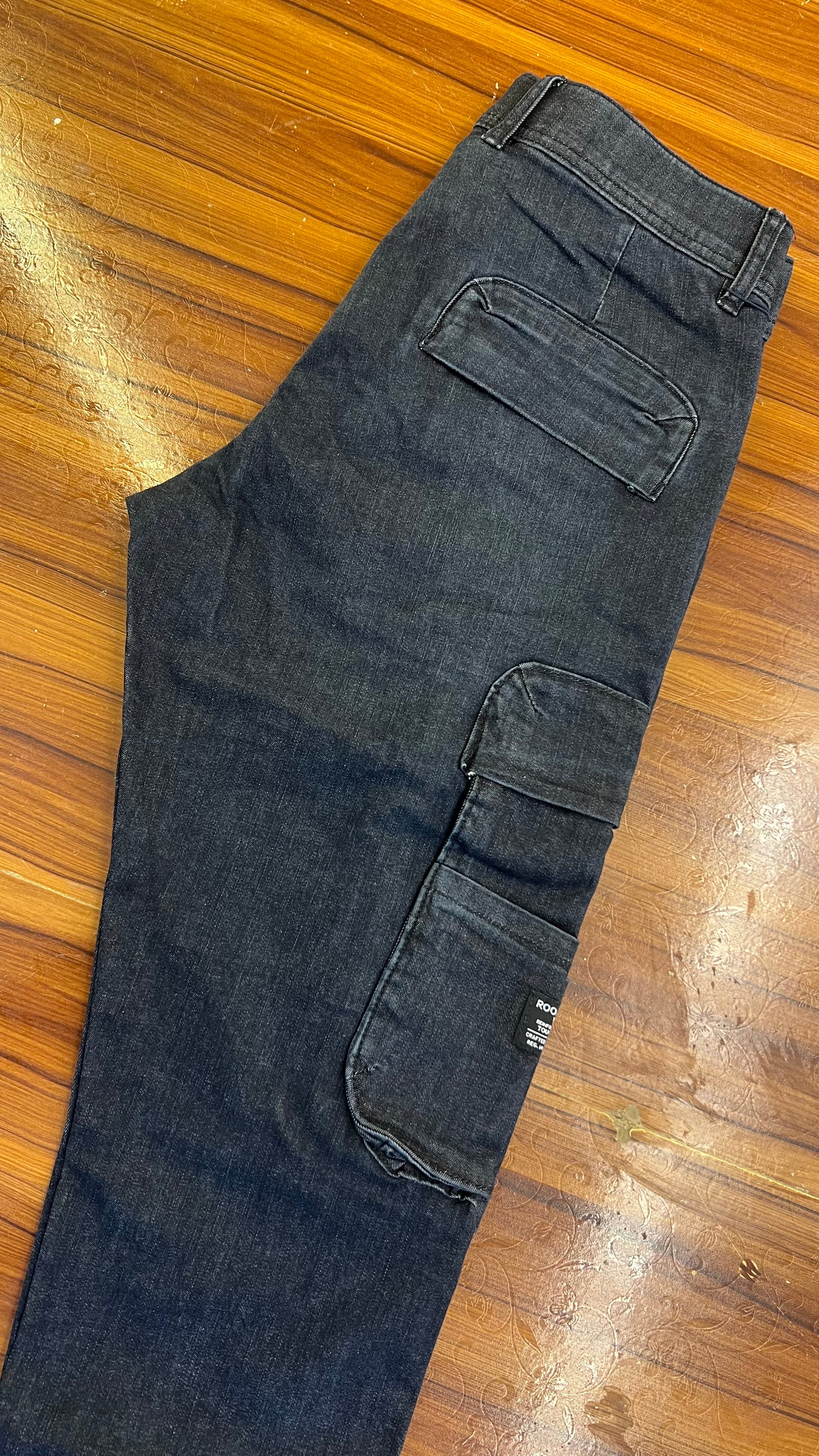 Dark Indigo Loose Fit Denim Cargo Pant RJ6221