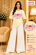 Premium Ladies Graphic T-Shirt LD112 — Pastel Lemon Yellow