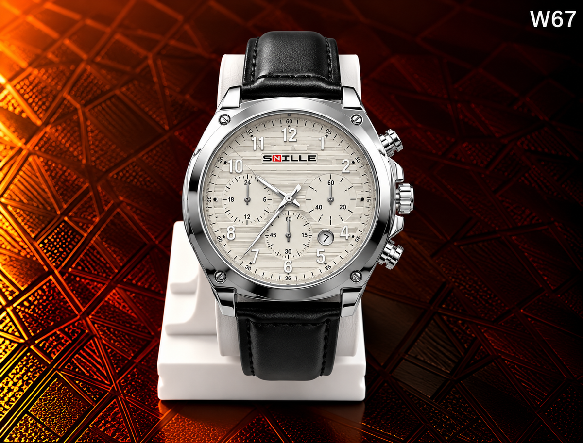 Men's Premium Multi-Dial Analog Leather Strap Watch – W67