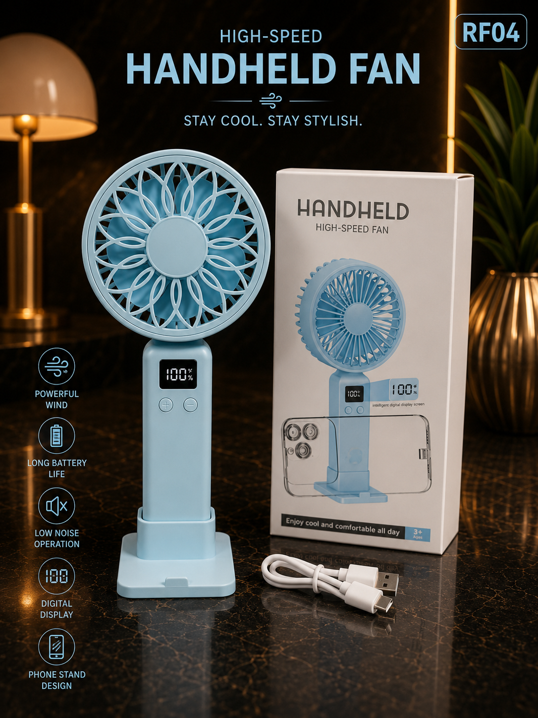 Rechargeable Mini Handheld Fan-RF04