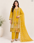 Luxury Women's Embroidered Stitched Three Piece - C629
