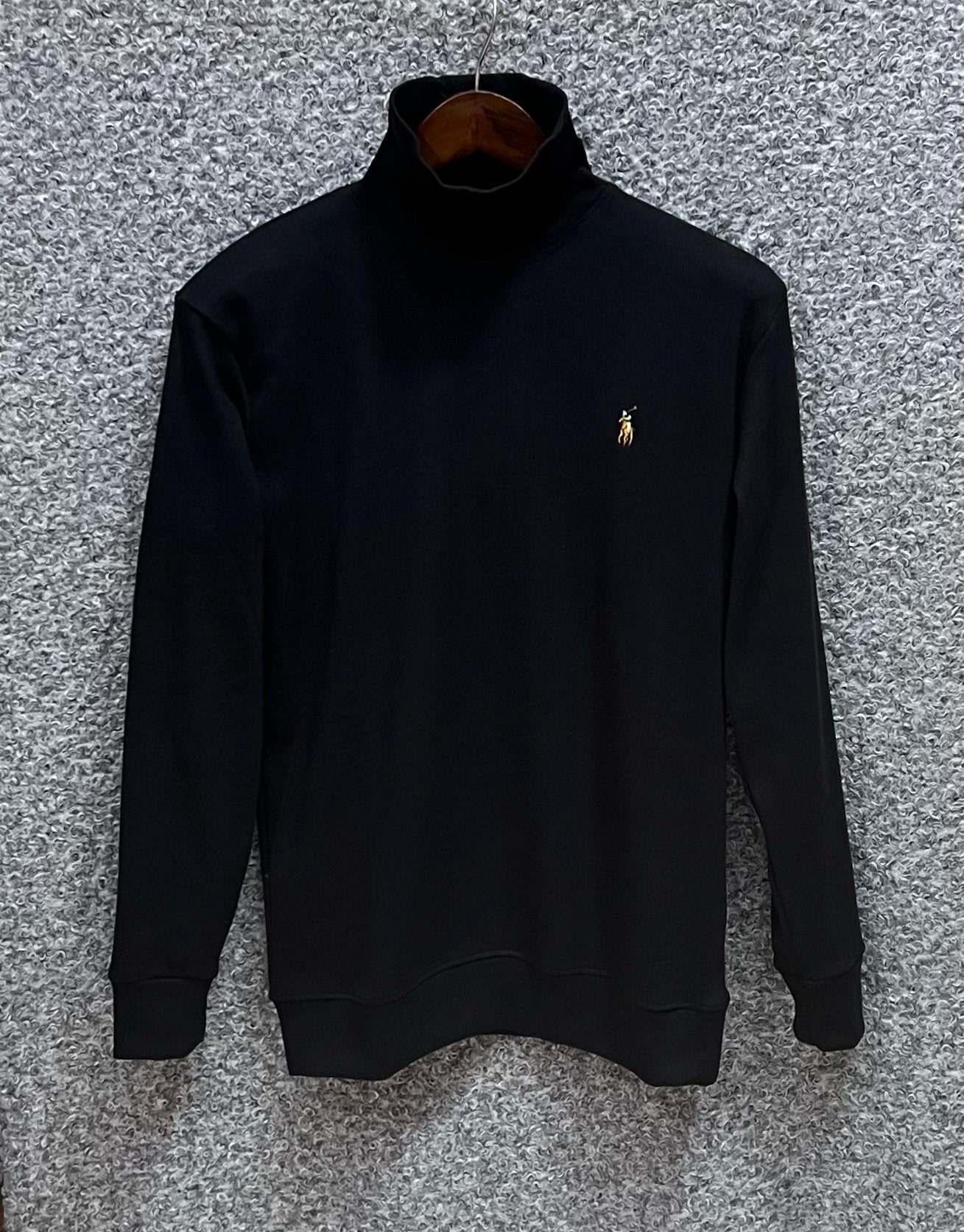 Luxury Winterwear High-GSM Turtleneck Black