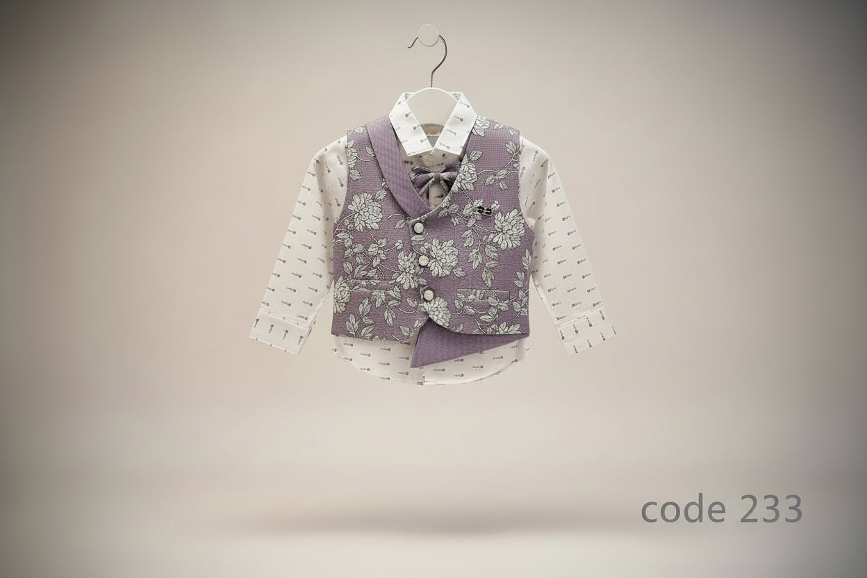 Boys Premium Floral Waistcoat 3 Piece 233