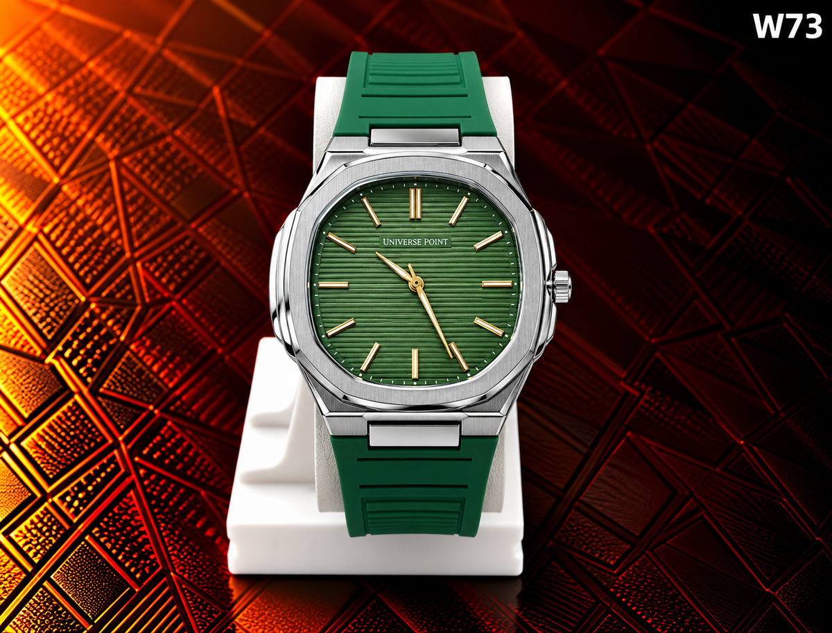Men's Premium Textured Dial Analog Rubber Strap Watch – W73
