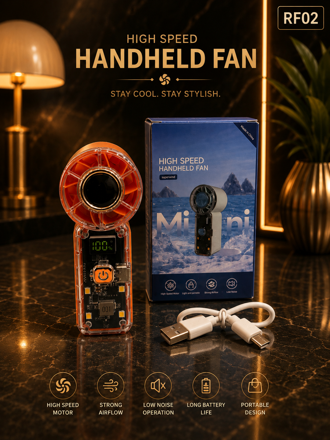 Rechargeable Mini Handheld Fan-RF02