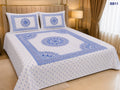 Luxury Blue Mandala Block Bedsheet-BB11
