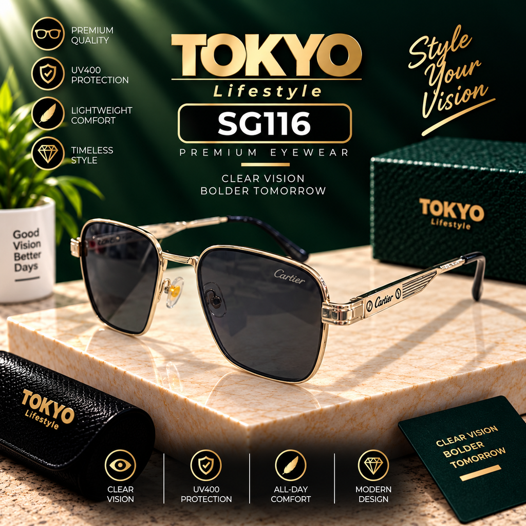 Premium Square Metal Sunglasses – SG116