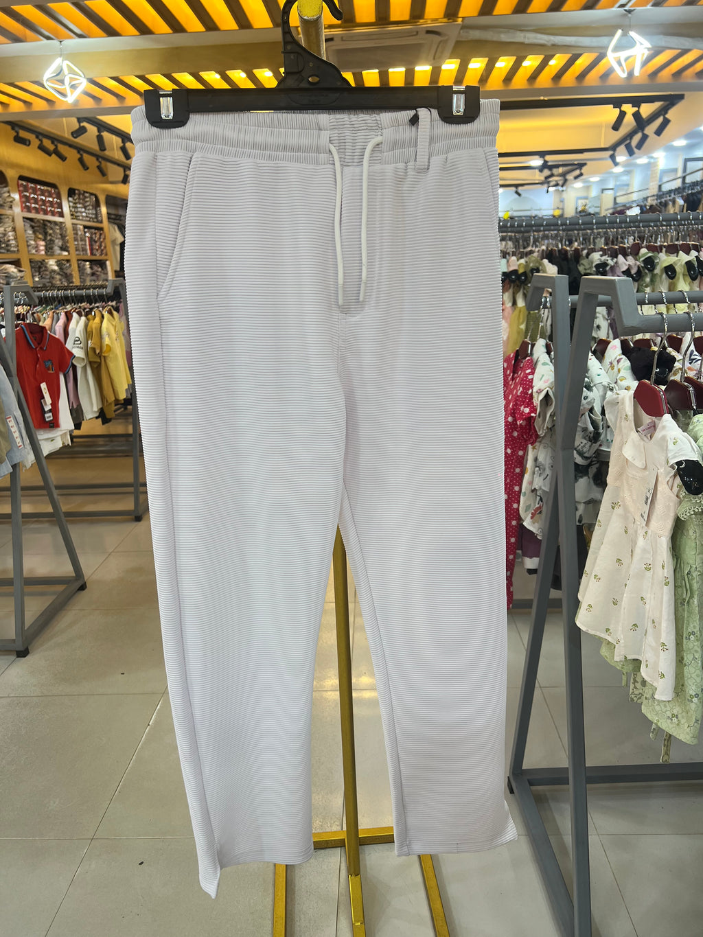Premium Low Cut Baggy Trouser Pearl White-TP12