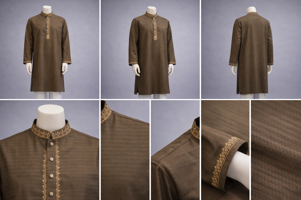 Luxury embroidery Panjabi with premium finish 417