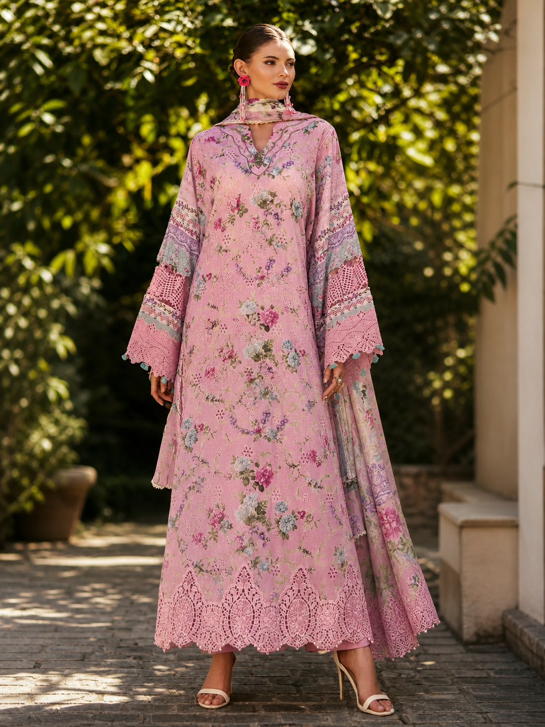 Luxury Digital Printed Lawn Three Piece Set -C275