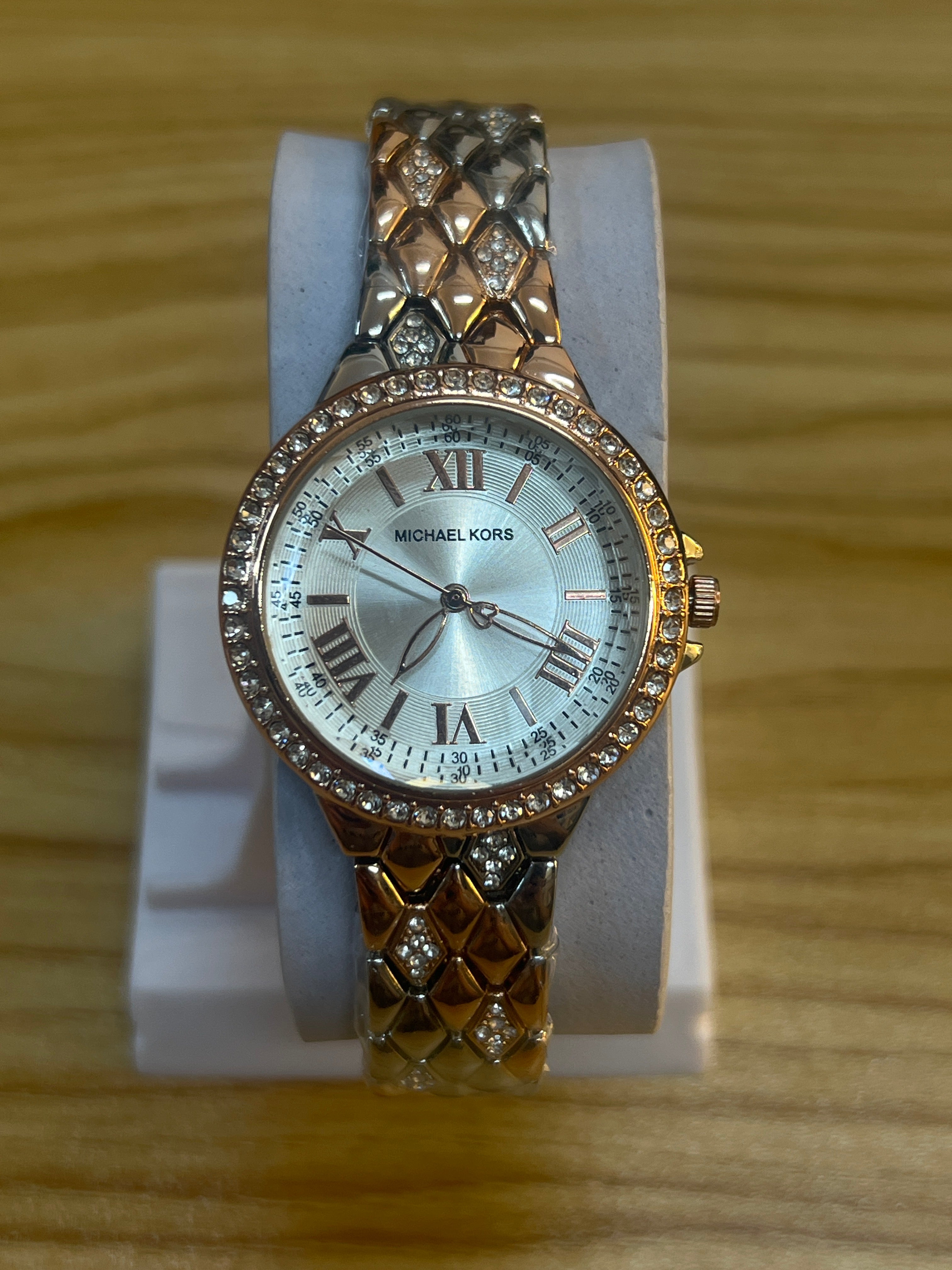 LW74 MK Crystal Bezel Strap Watch