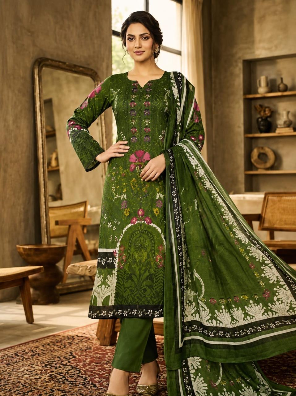 Luxe Botanical Printed Ensemble 3-Piece Set-C462