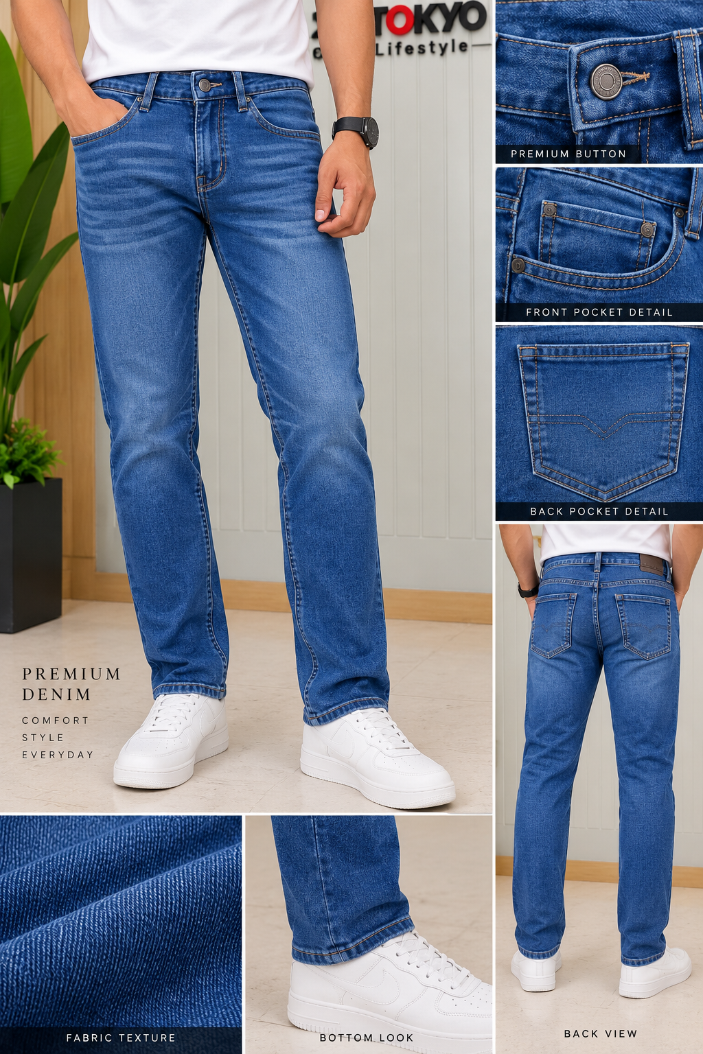 GATSBY Boys Denim Pant Denim Cillection G157 Mid Blue