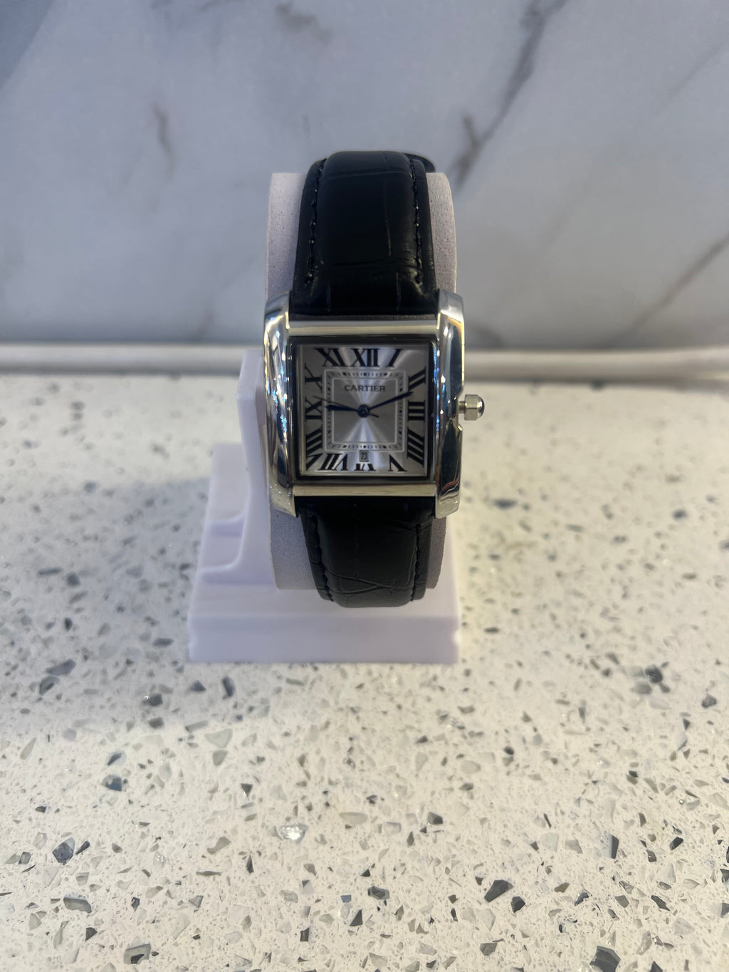 Premium Cartier Tank-Style Leather Strap Watch – W47